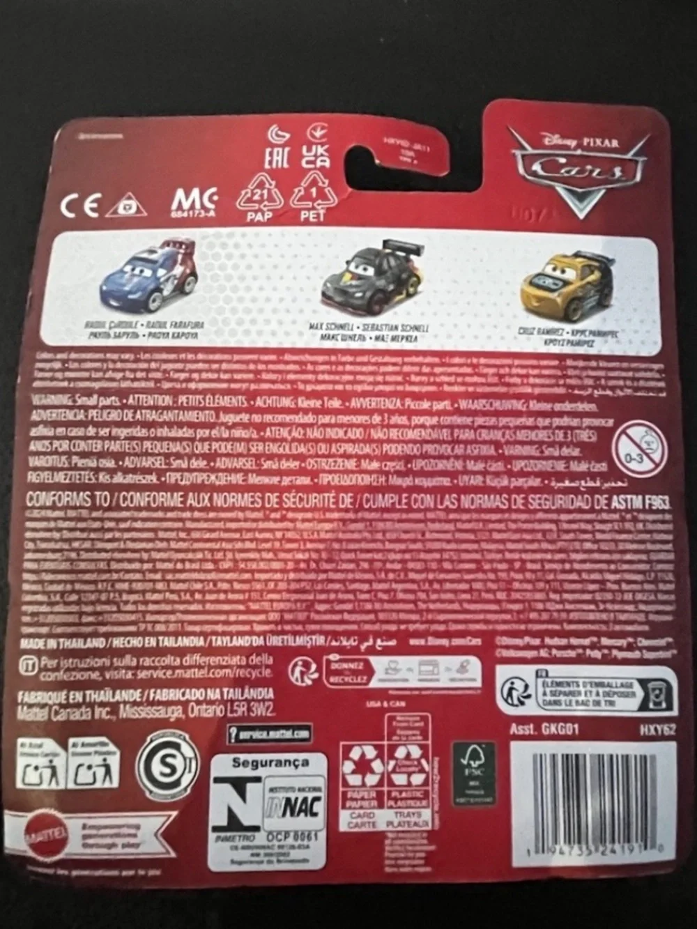 Disney Cars Mini Racers 3-Pack Global Racers Raoul Caroule, Max, Cruz Ramirez